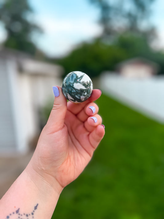 Moss Agate Small Sphere