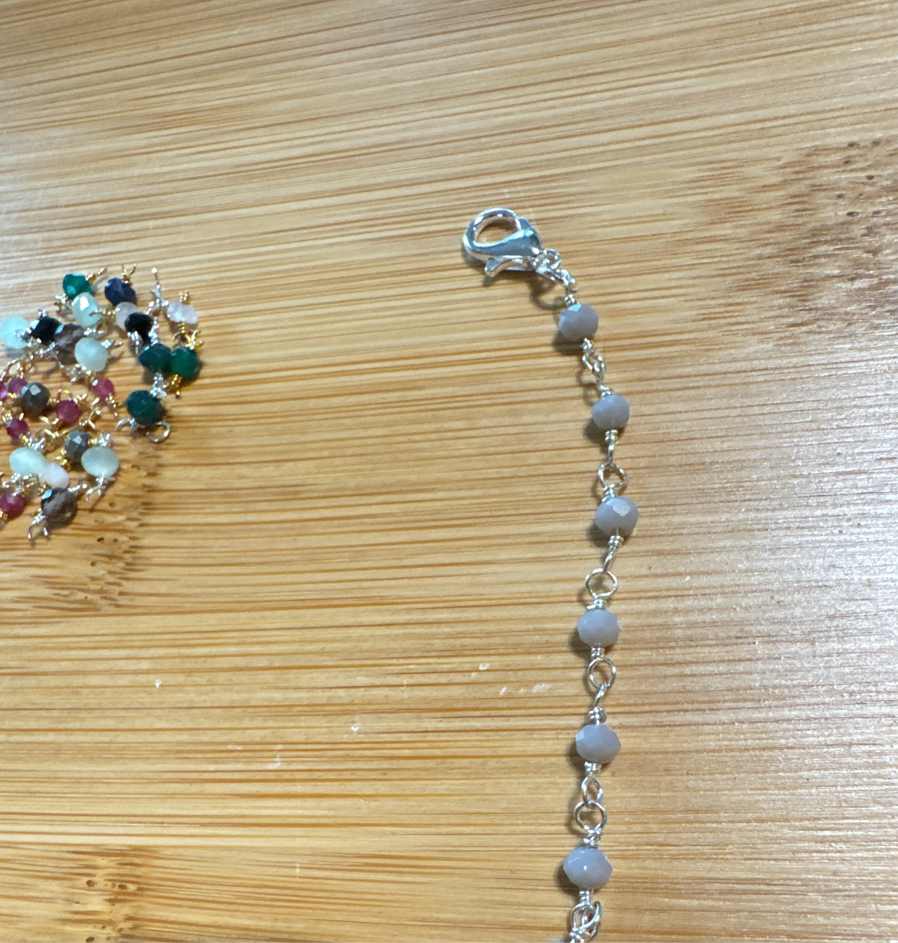 Wire Wrapped Grey Moonstone Crystal Bracelets