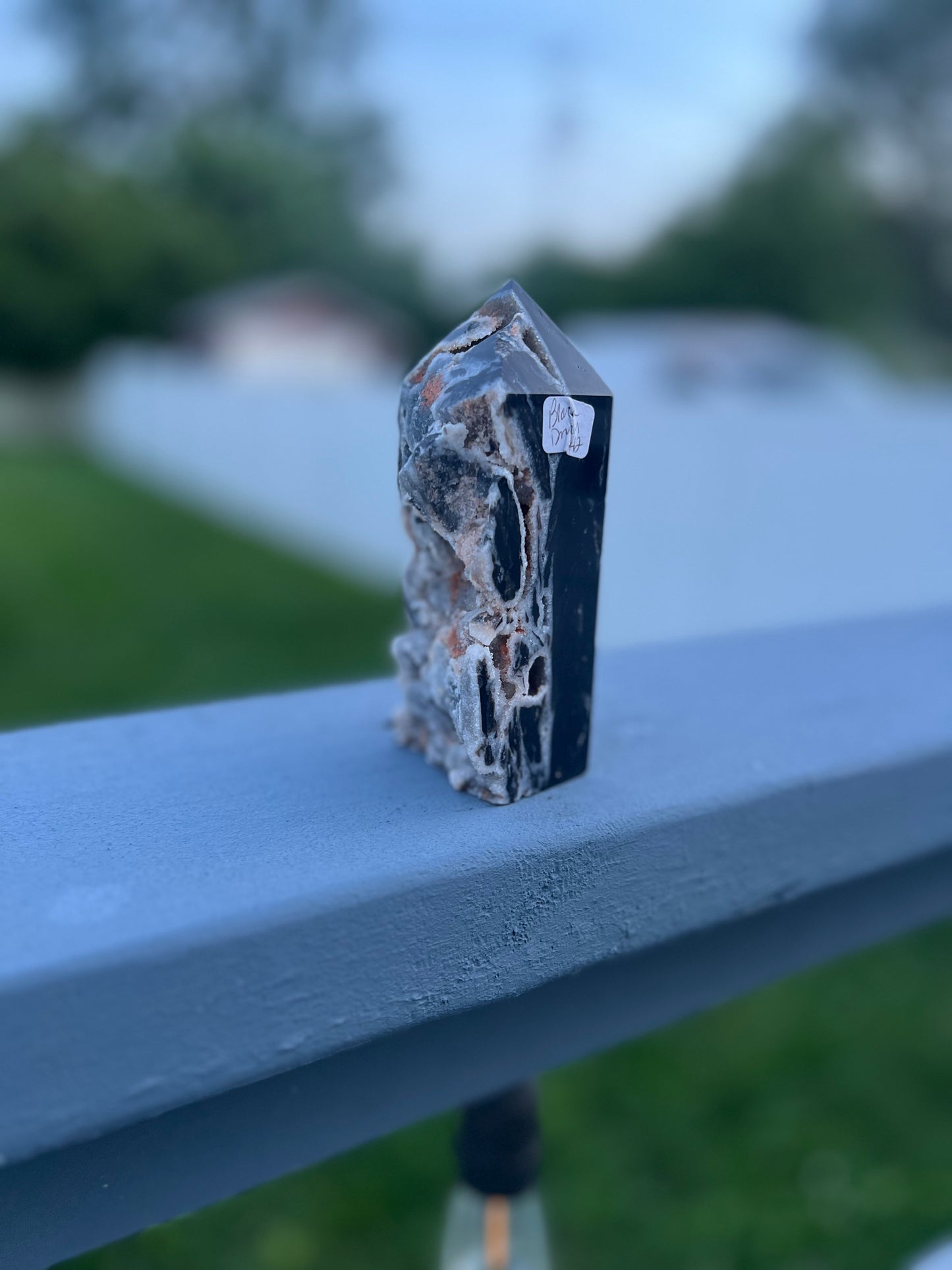 Black Druzy Agate Tower