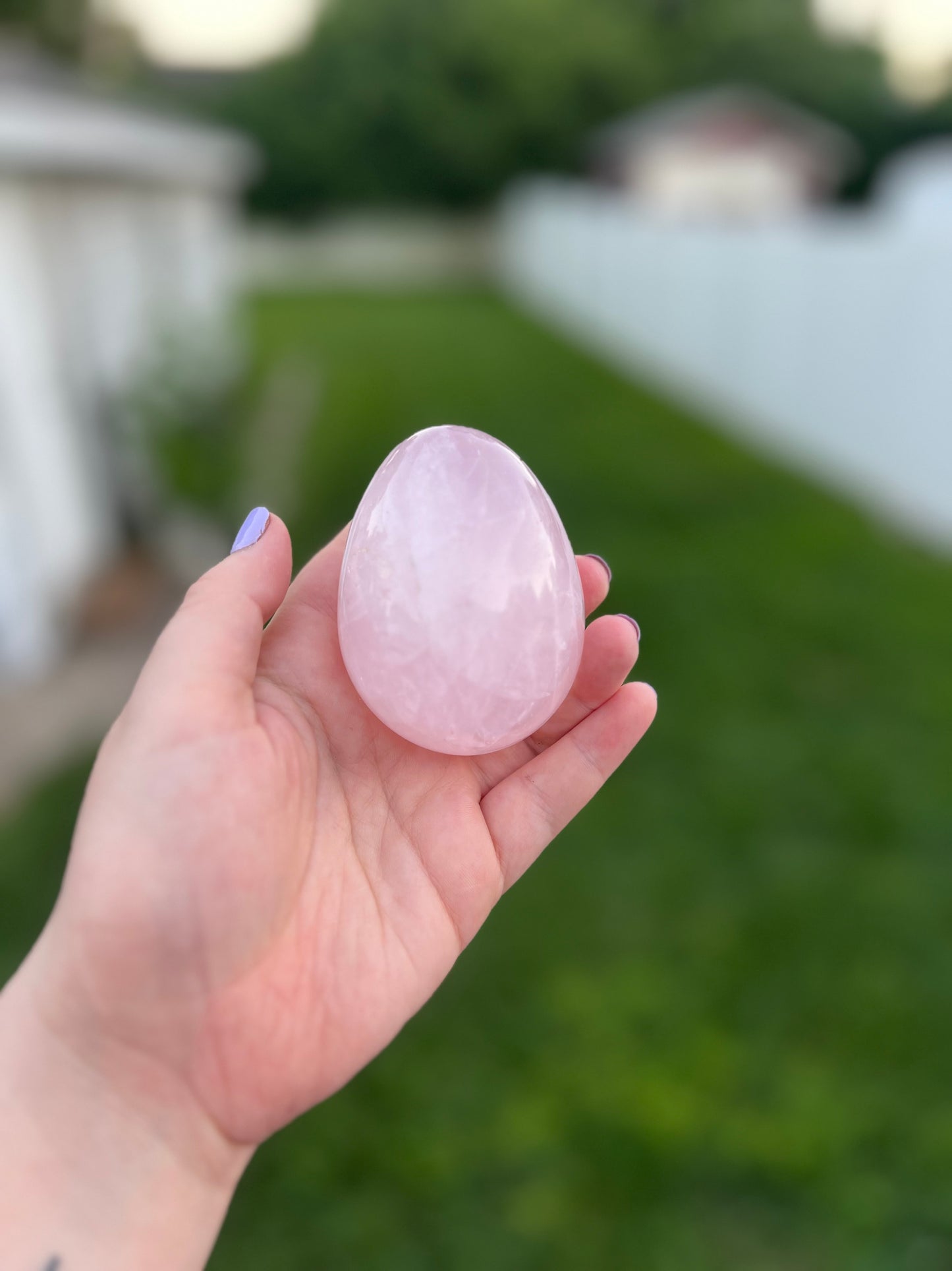 Large Rainbow Rose Quartz Egg