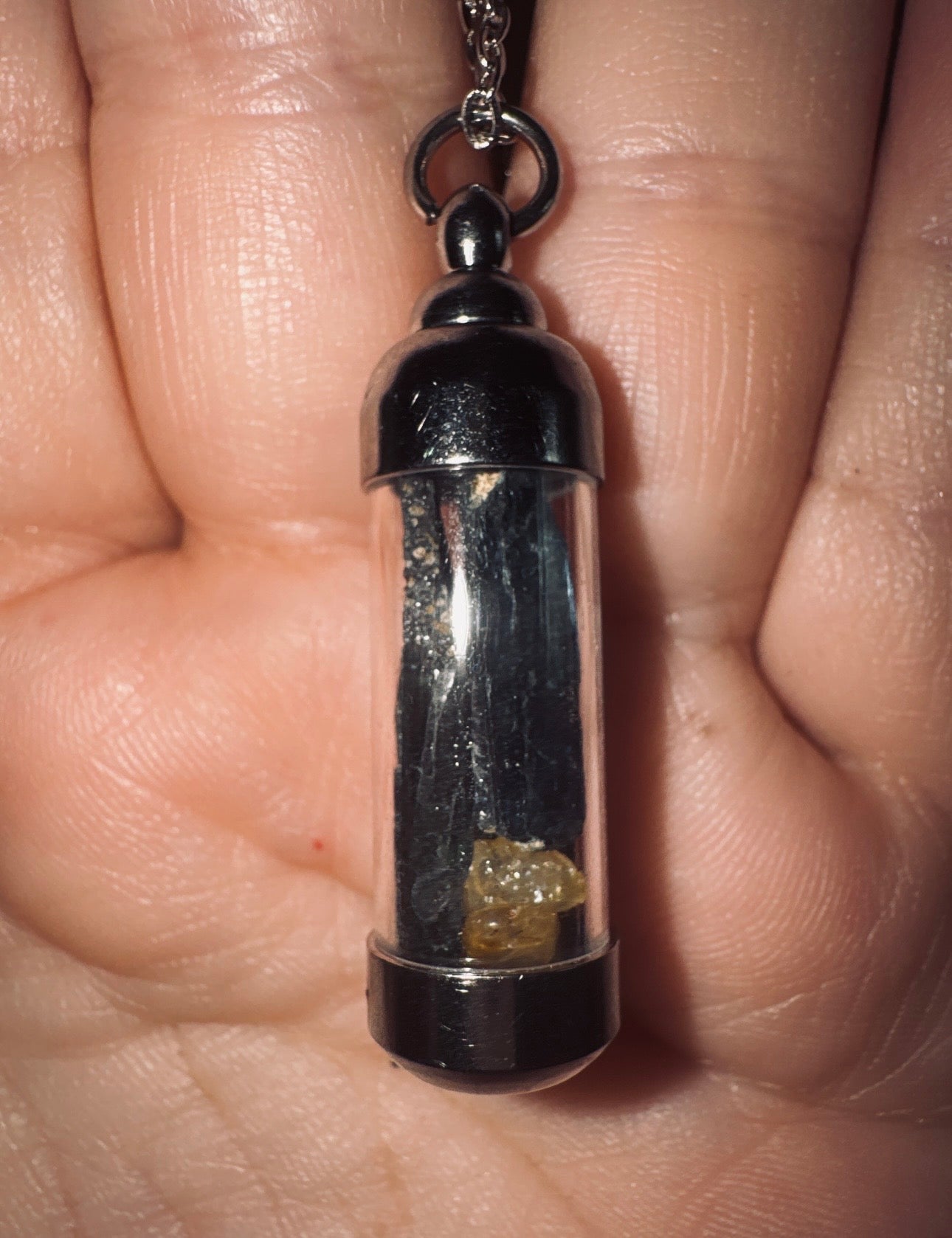 Vivinite “Corpse Stone” Wish Bottle Pendants
