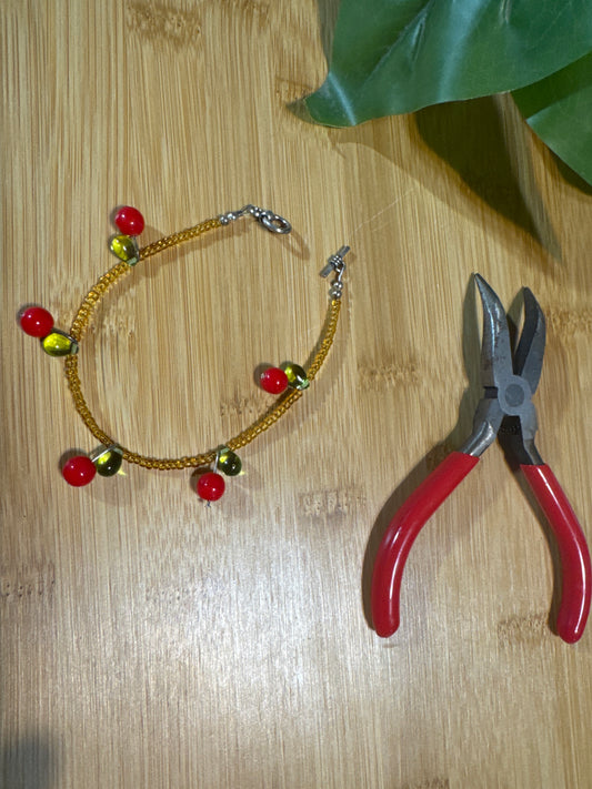 Handmade Cherry Ankle Bracelet