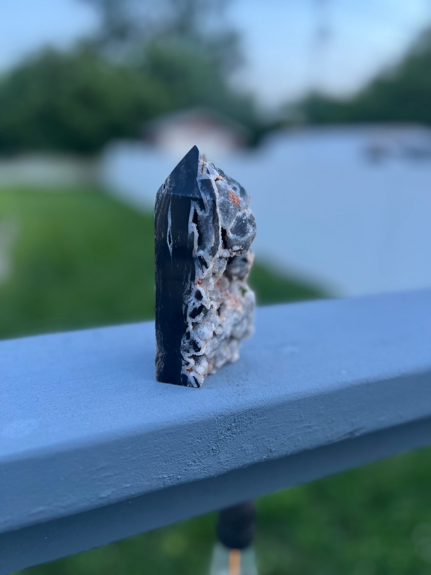 Black Druzy Agate Tower