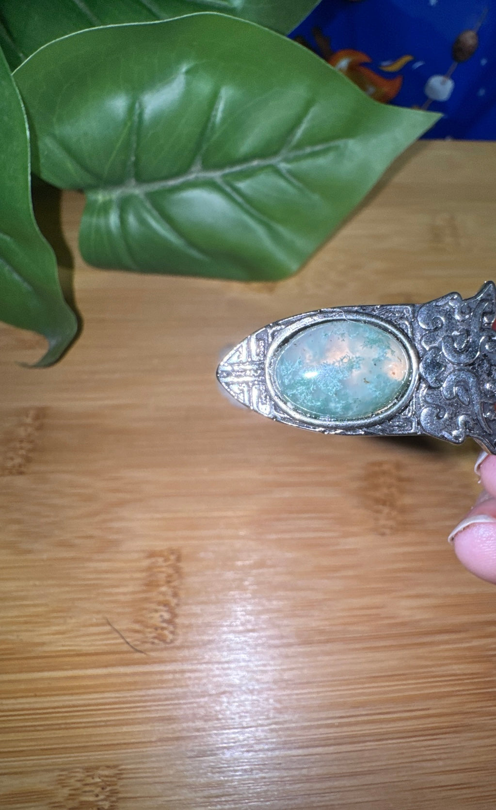 Moss Agate Renaissance Pendant