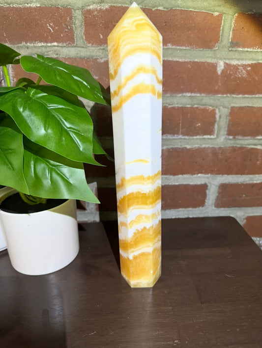 Orange Calcite Large 12.5” tower