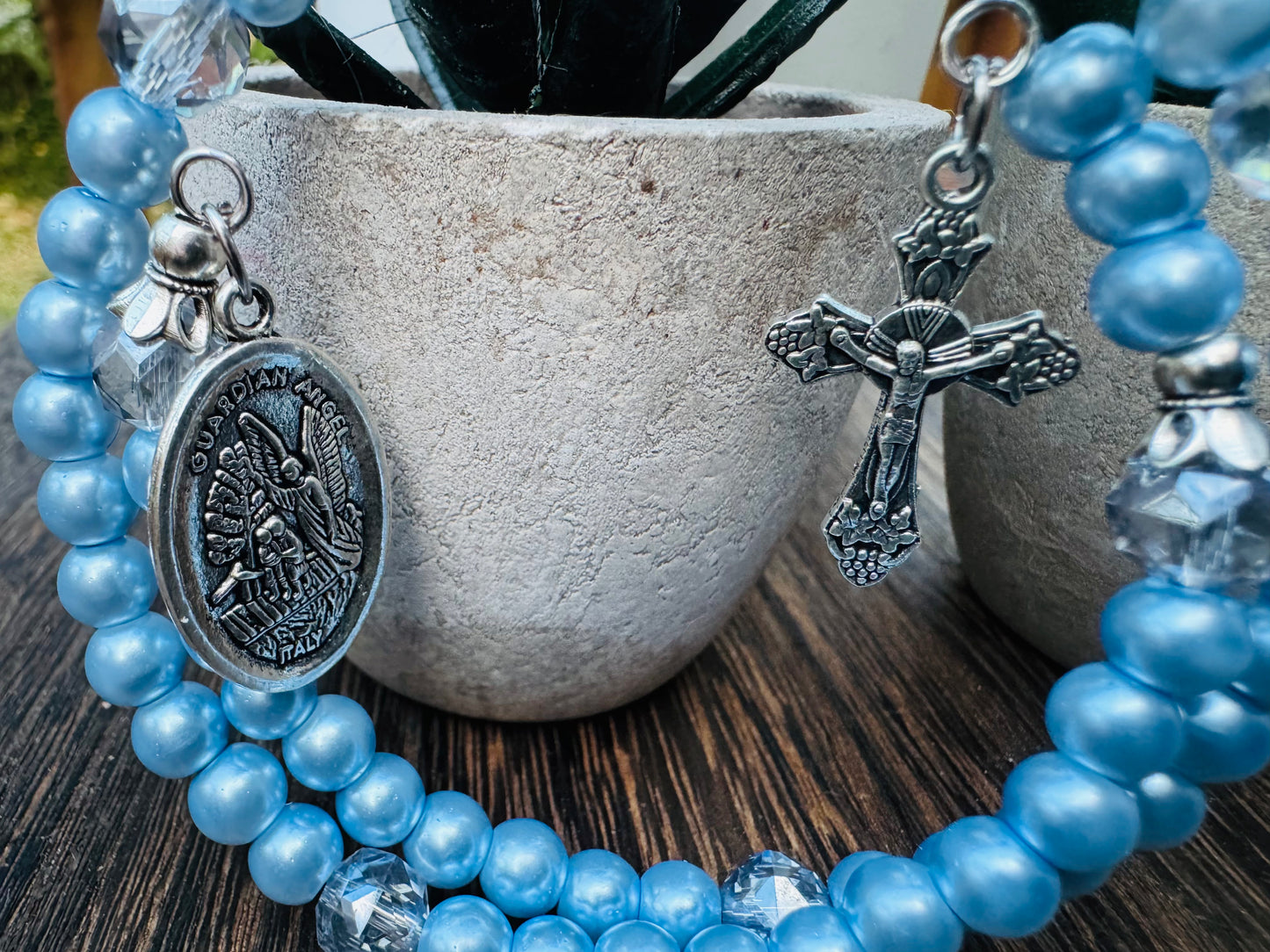 Handmade Guardian Angel Rosary Bracelet