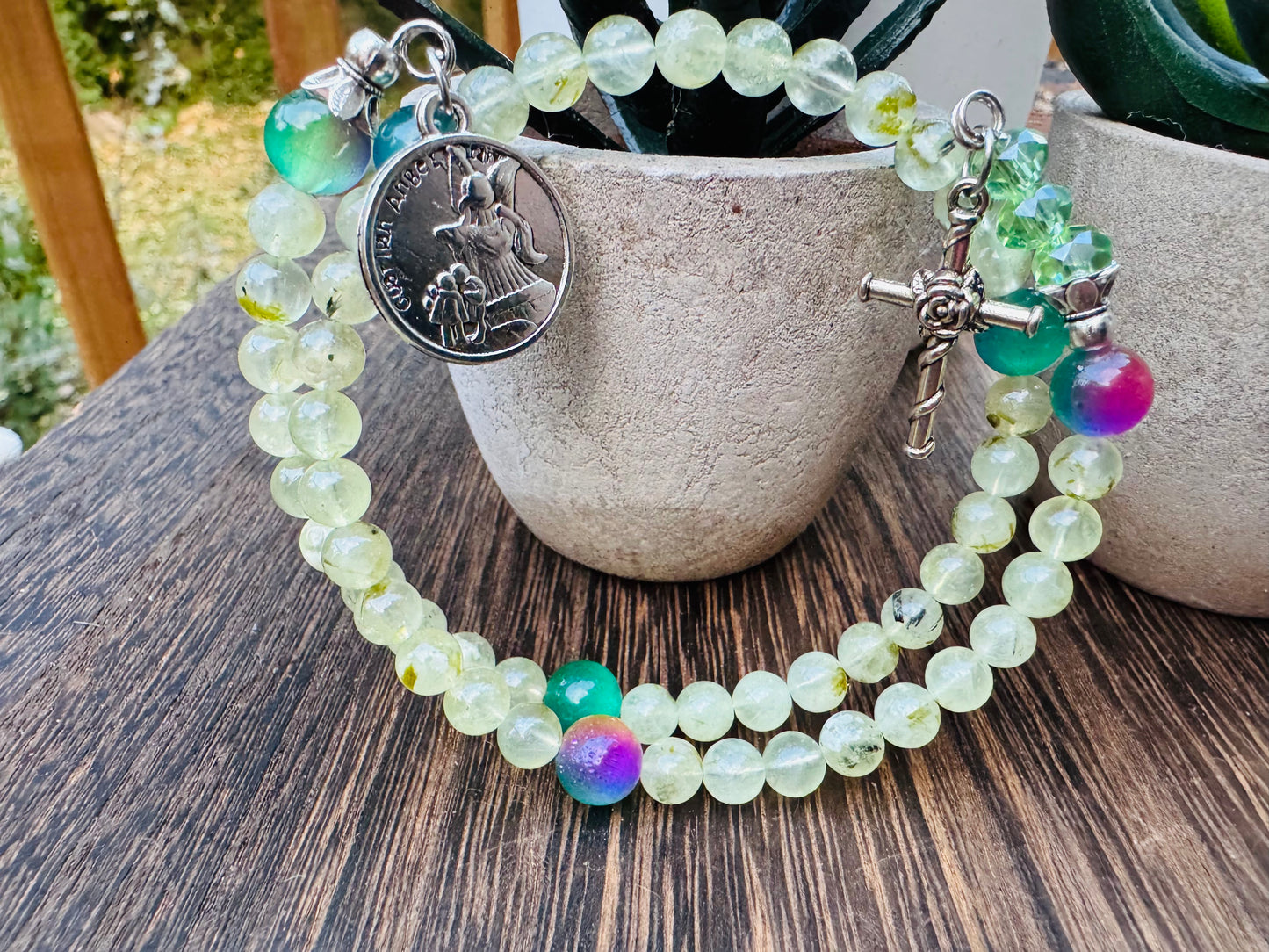 Handmade Guardian Angel Rosary Bracelet
