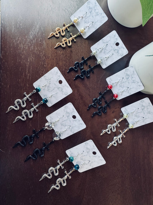 Year of the Snake Sword Earrings