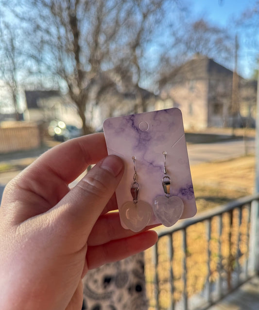 Natural Rose Quartz Earrings
