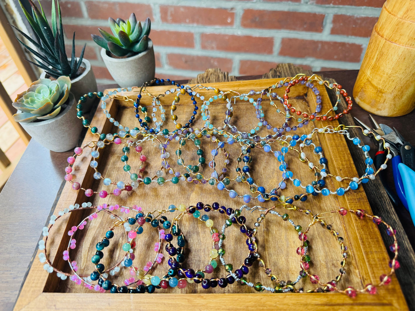 Handmade Amethyst Wave BangleBracelet