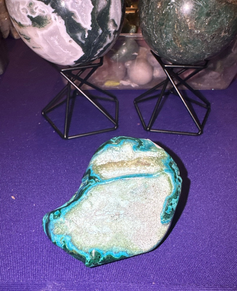 Chrysocolla Free Form Calm & Strength in living color
