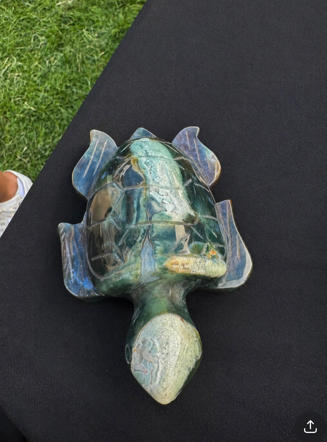 Moss Agate Turtle 5.5”