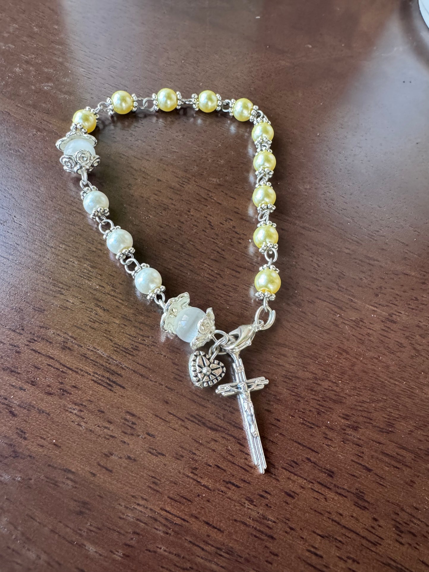 Handmade Rosary Bracelets with natural crystal and Swarovski Accent beads
