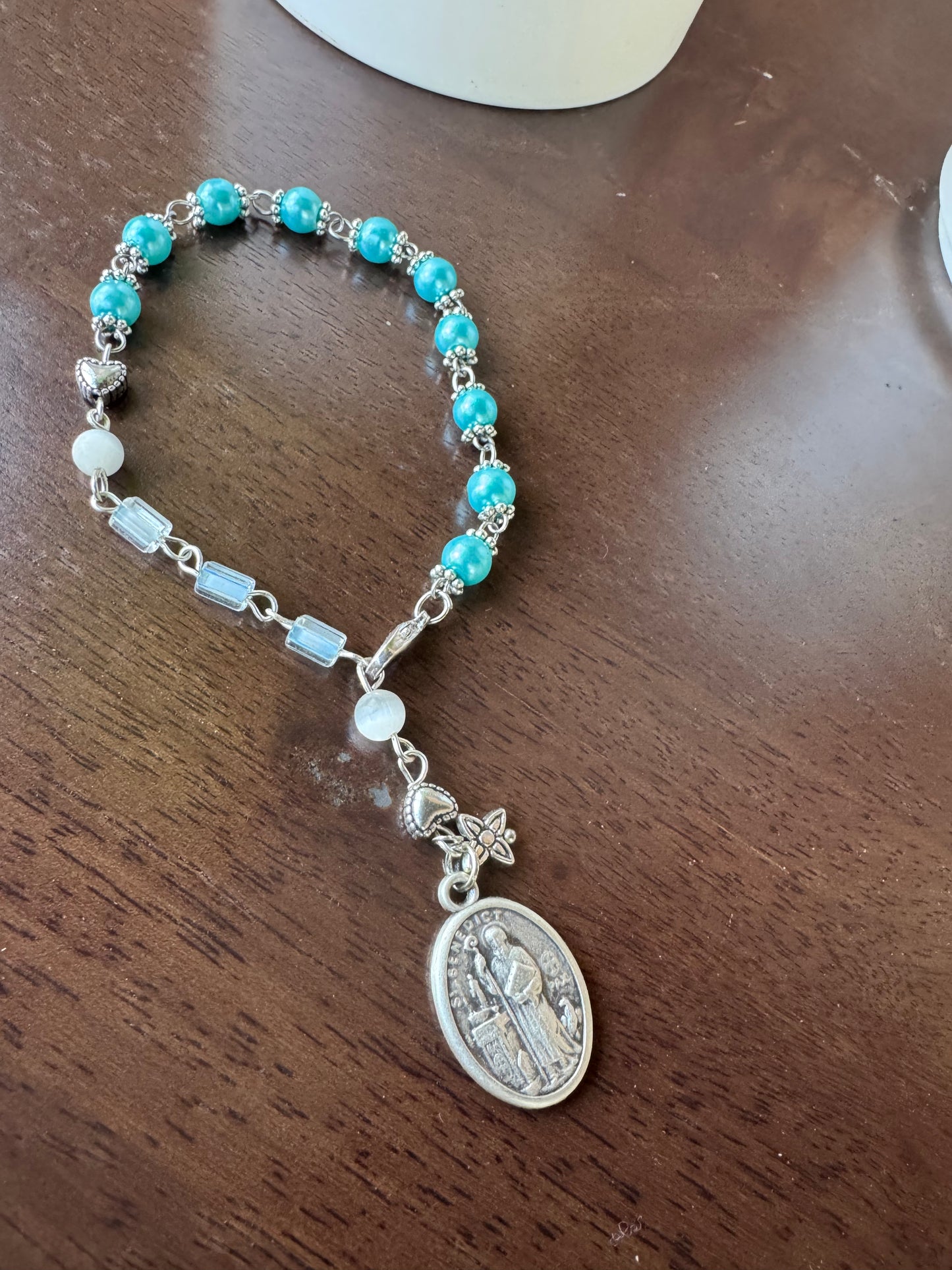 Handmade Rosary Bracelets with natural crystal and Swarovski Accent beads