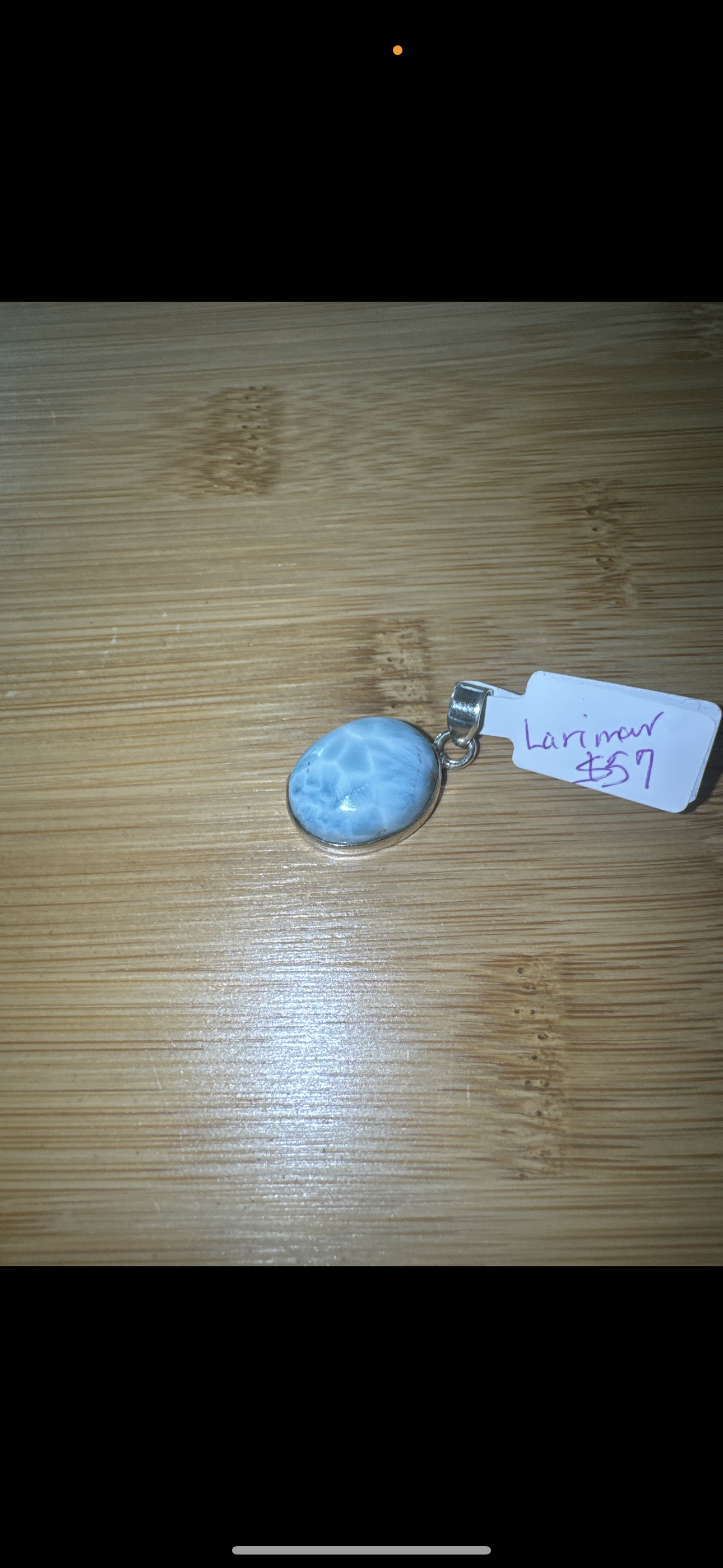 Natural Larimar Pendant 925 Sterling Silver
