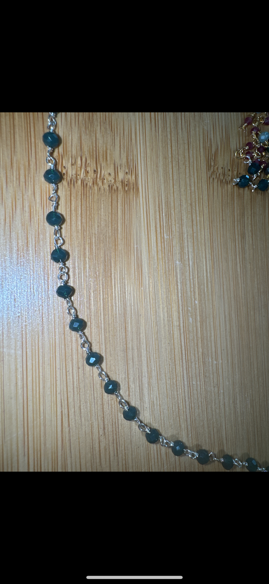 Wire Wrapped Green DioptaseCrystal Bracelet