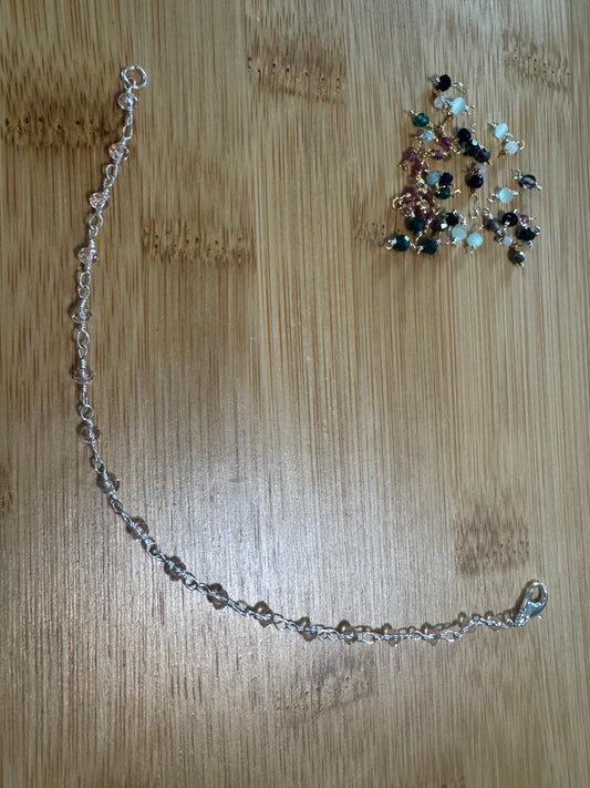 Wire Wrapped Transparent Rose Quartz Crystal Bracelet