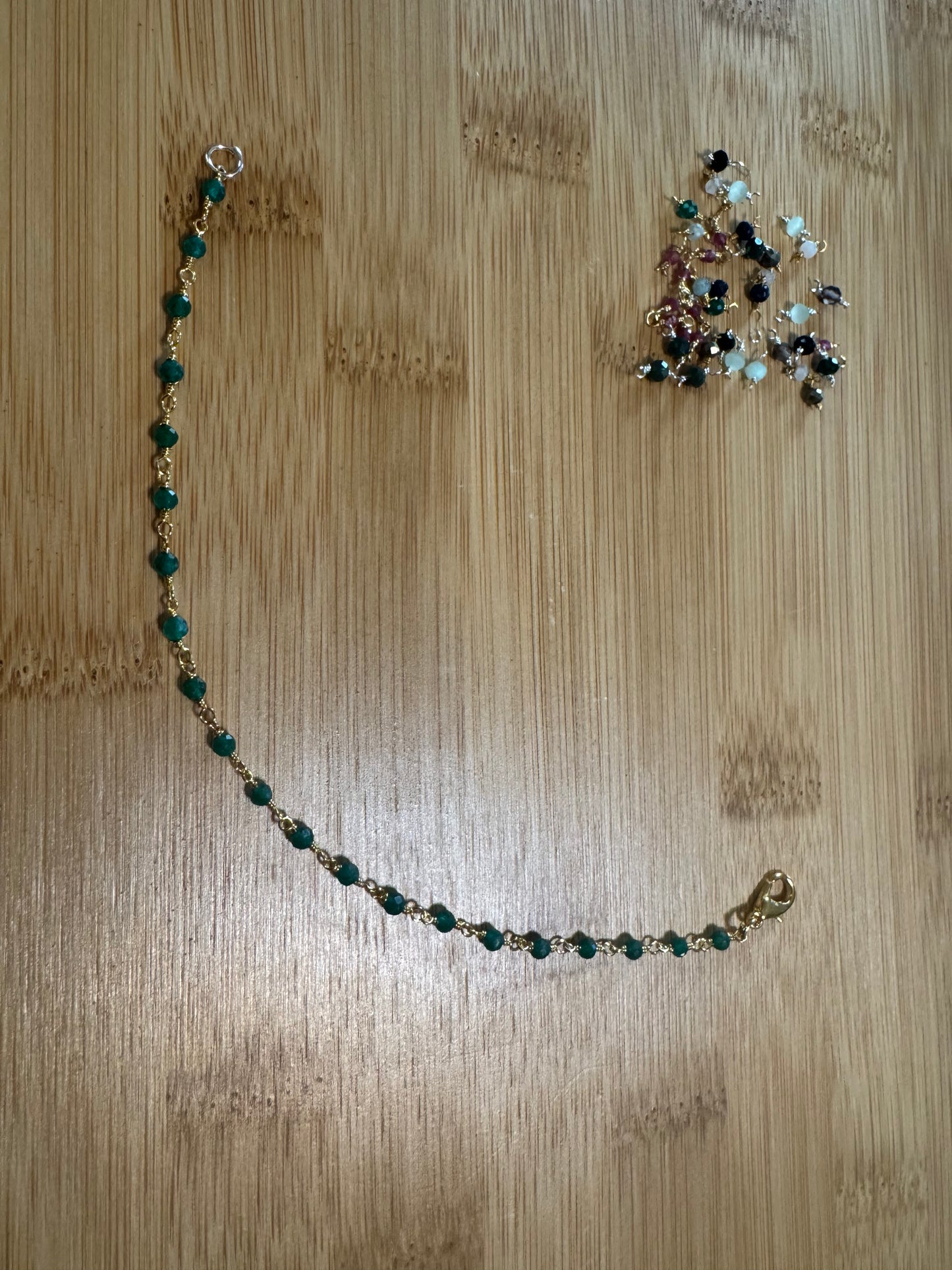 Wire Wrapped Emerald Crystal Bracelet