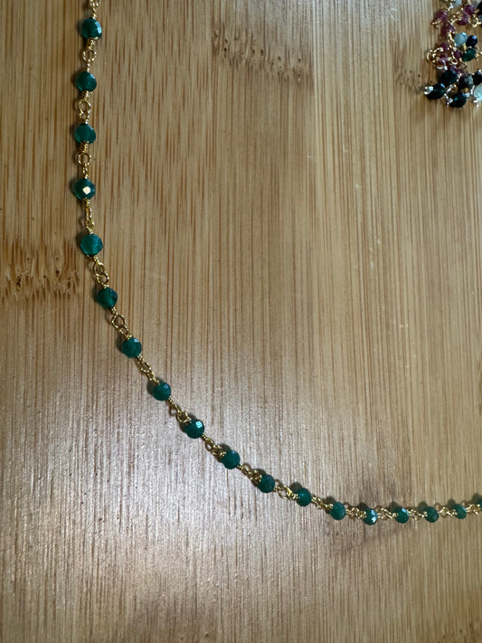 Wire Wrapped Emerald Crystal Bracelet