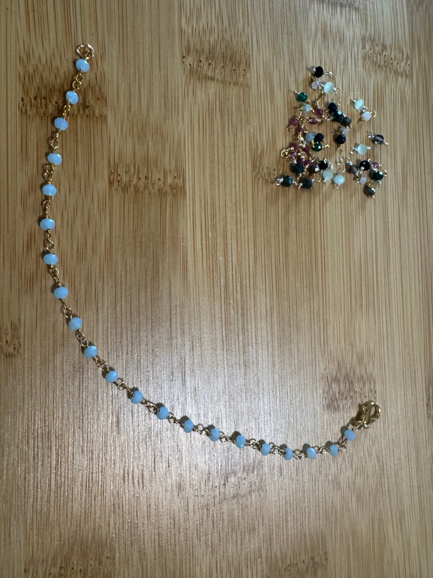 Wire Wrapped Blue Chalcedony Bracelet