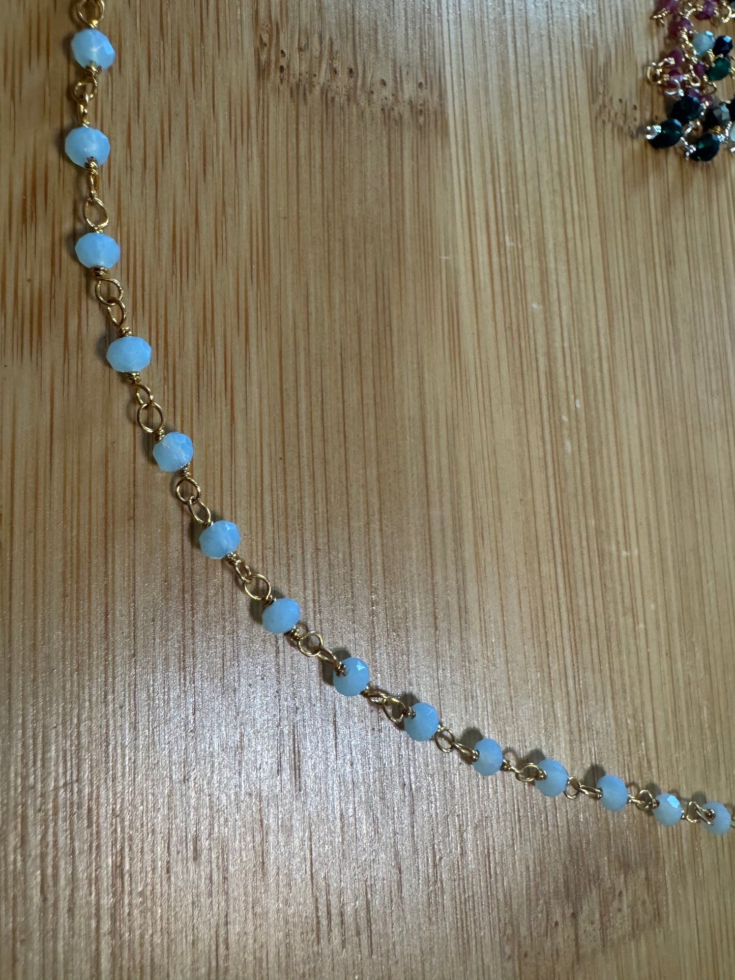 Wire Wrapped Blue Chalcedony Bracelet