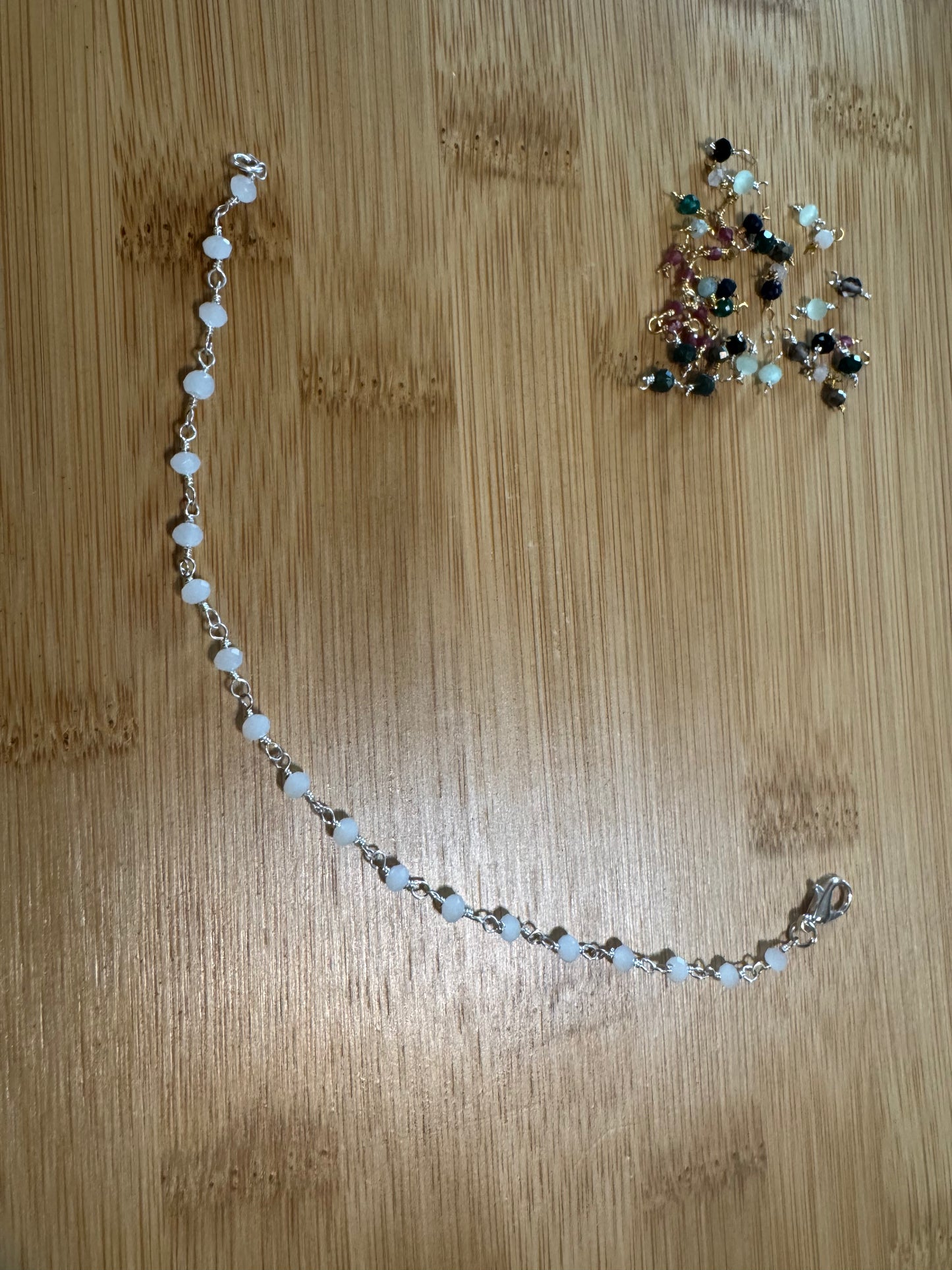 Wire Wrapped Milky Quartz Crystal Bracelet