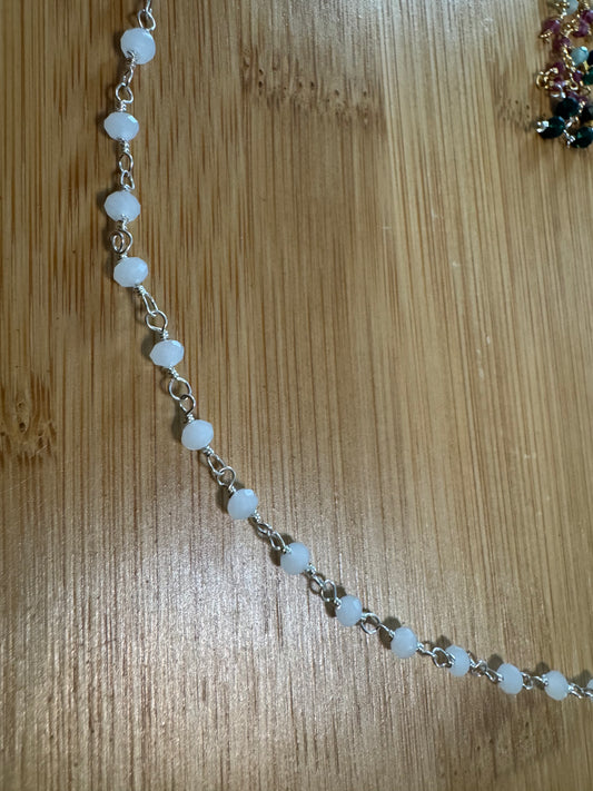 Wire Wrapped Milky Quartz Crystal Bracelet