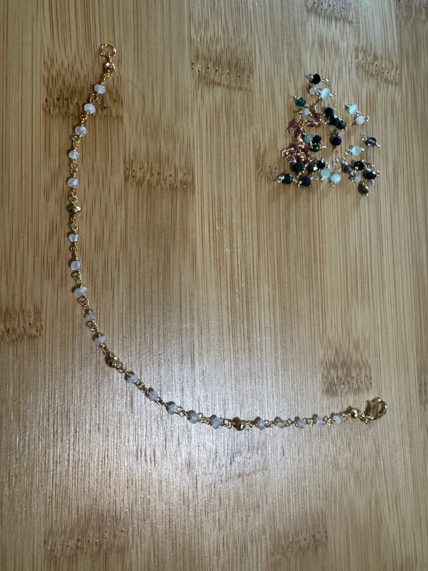 Wire Wrapped Moonstone Crystal Bracelet