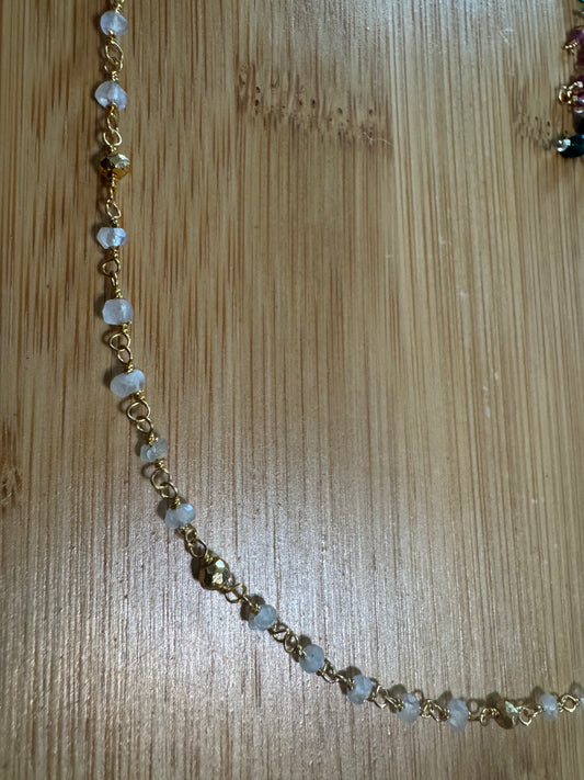 Wire Wrapped Moonstone Crystal Bracelet