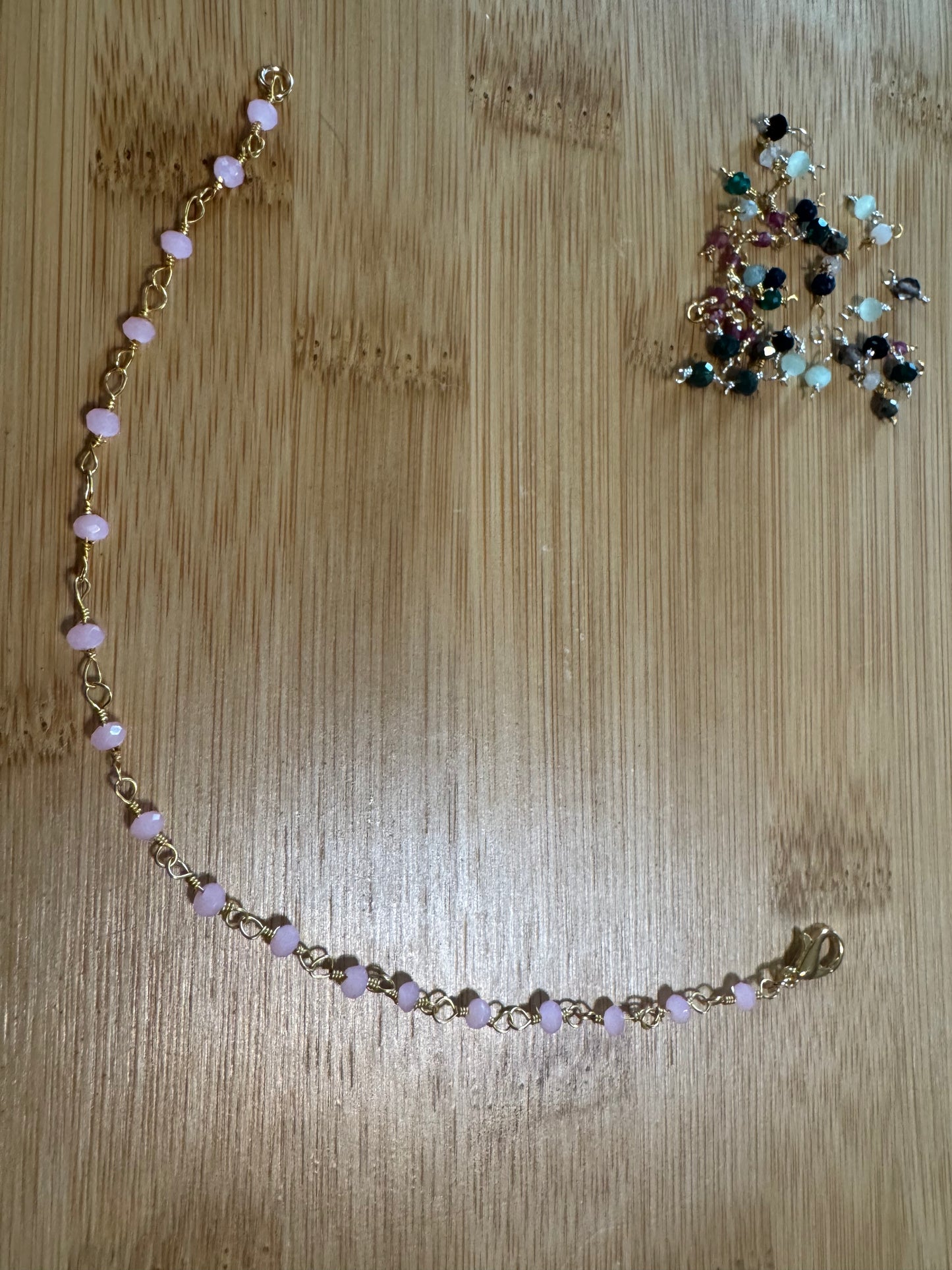 Wire Wrapped Rose Quartz Bracelet
