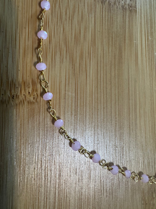 Wire Wrapped Rose Quartz Bracelet