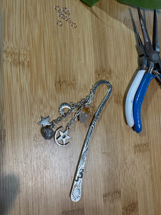 Handmade Bookmark with Crystals & Charms