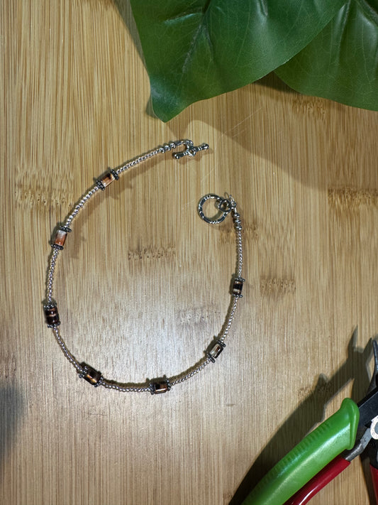 Handmade Ankle Bracelet w/Tigers Eye