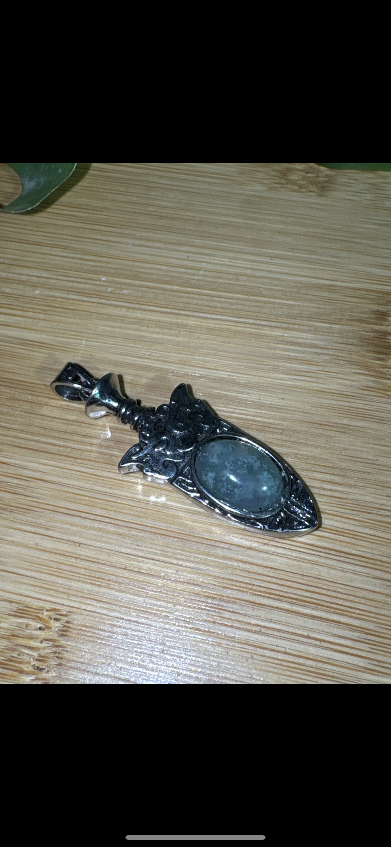 Moss Agate Renaissance Pendant