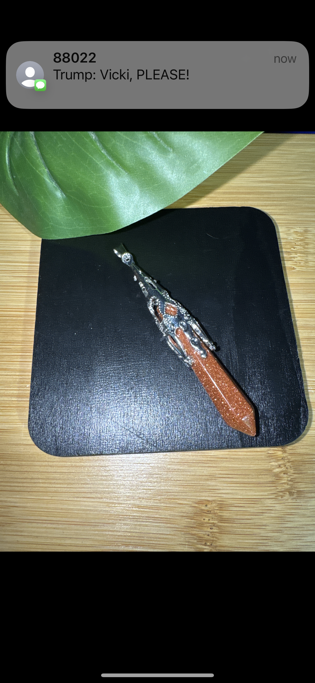 Vintage Gold Stone Pendant