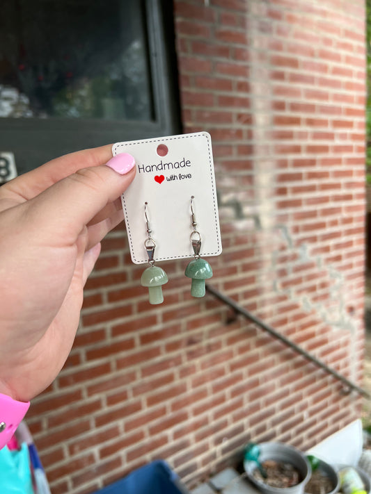 Adventurine Mushroom Earrings
