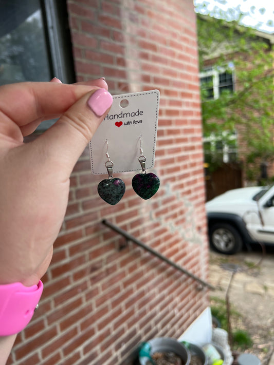 Ruby Zoisite Earrings
