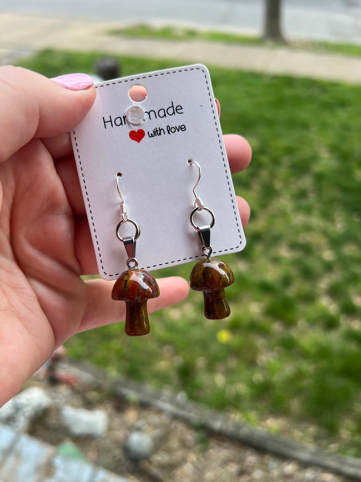 Pietersite Mushroom Earrings