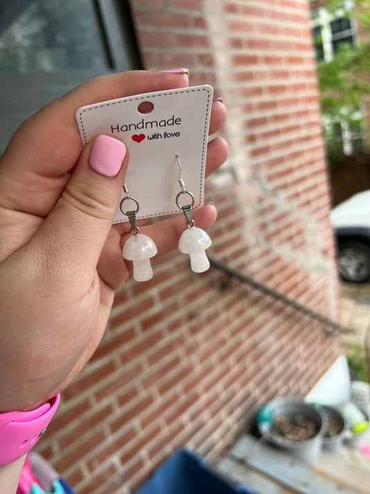 Quartz Mushroom Earrings