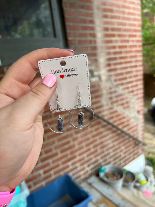 Sodalite Circles Small Earrings