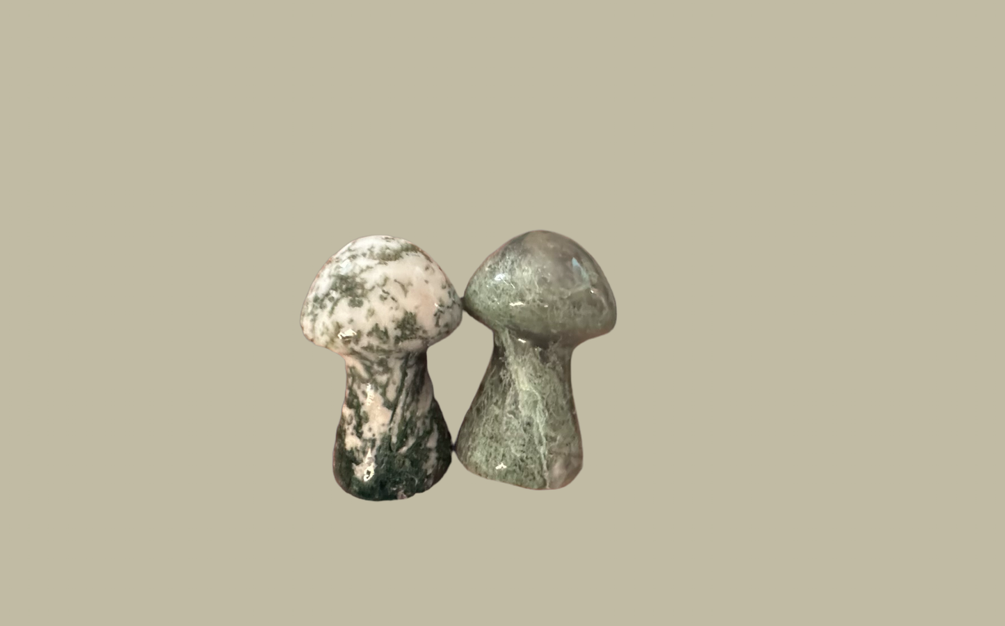 Medium Moss Agate Mushrooms