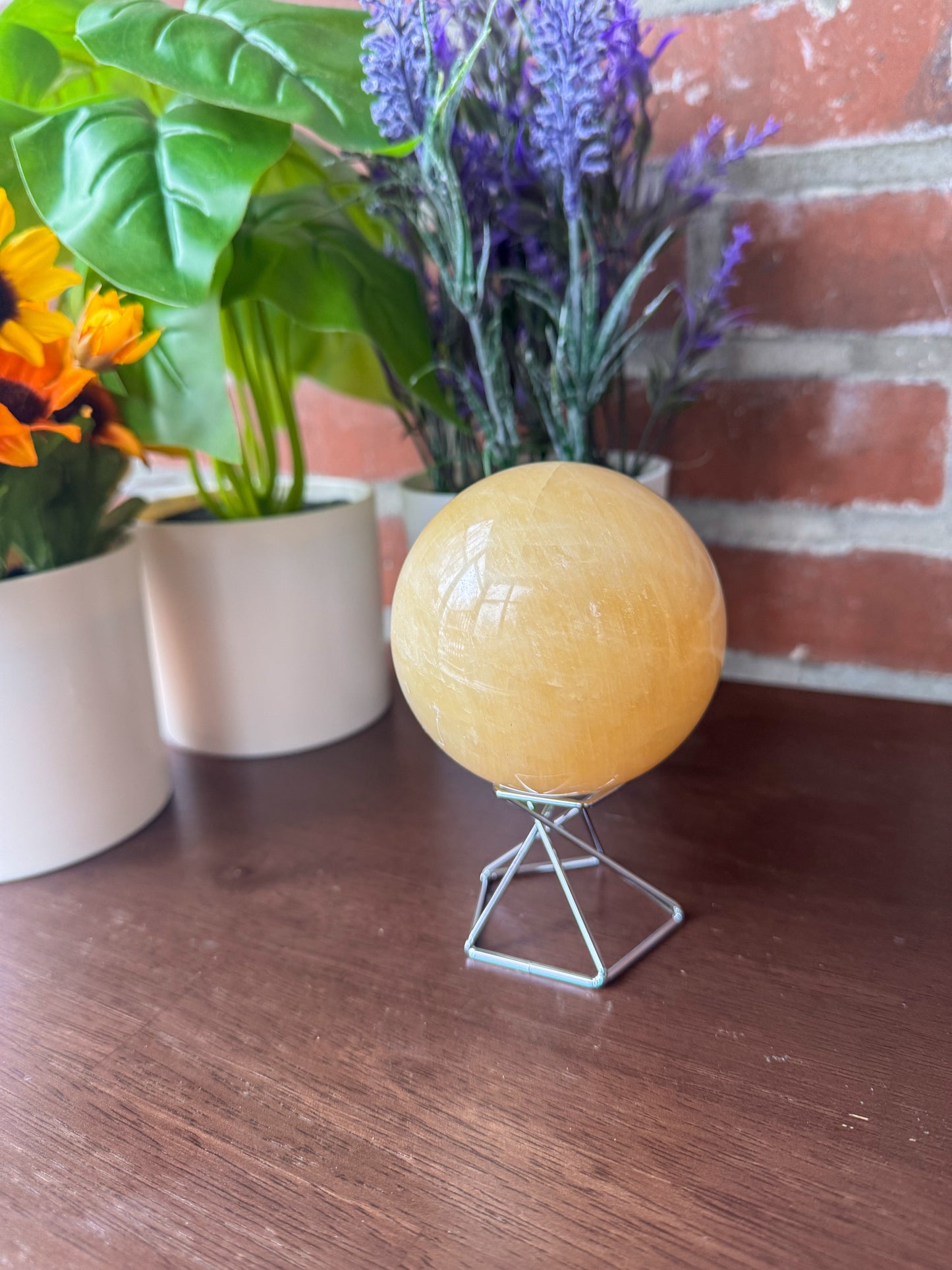 Yellow Ice Spar Sphere