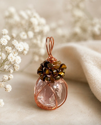 Wire Wrapped Crystal Orb Pendants