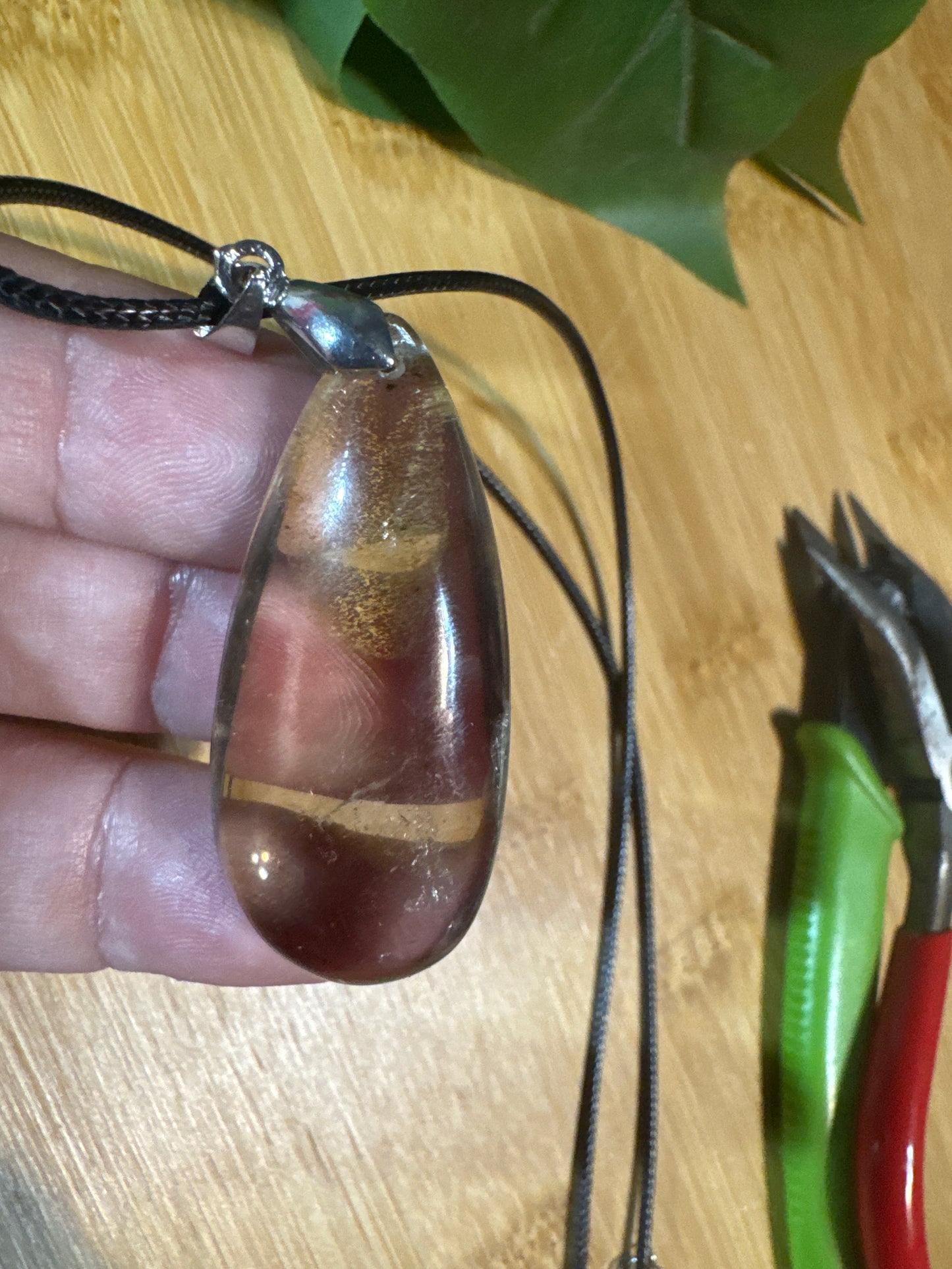 Smoky Quartz-Garden Quartz Pendant