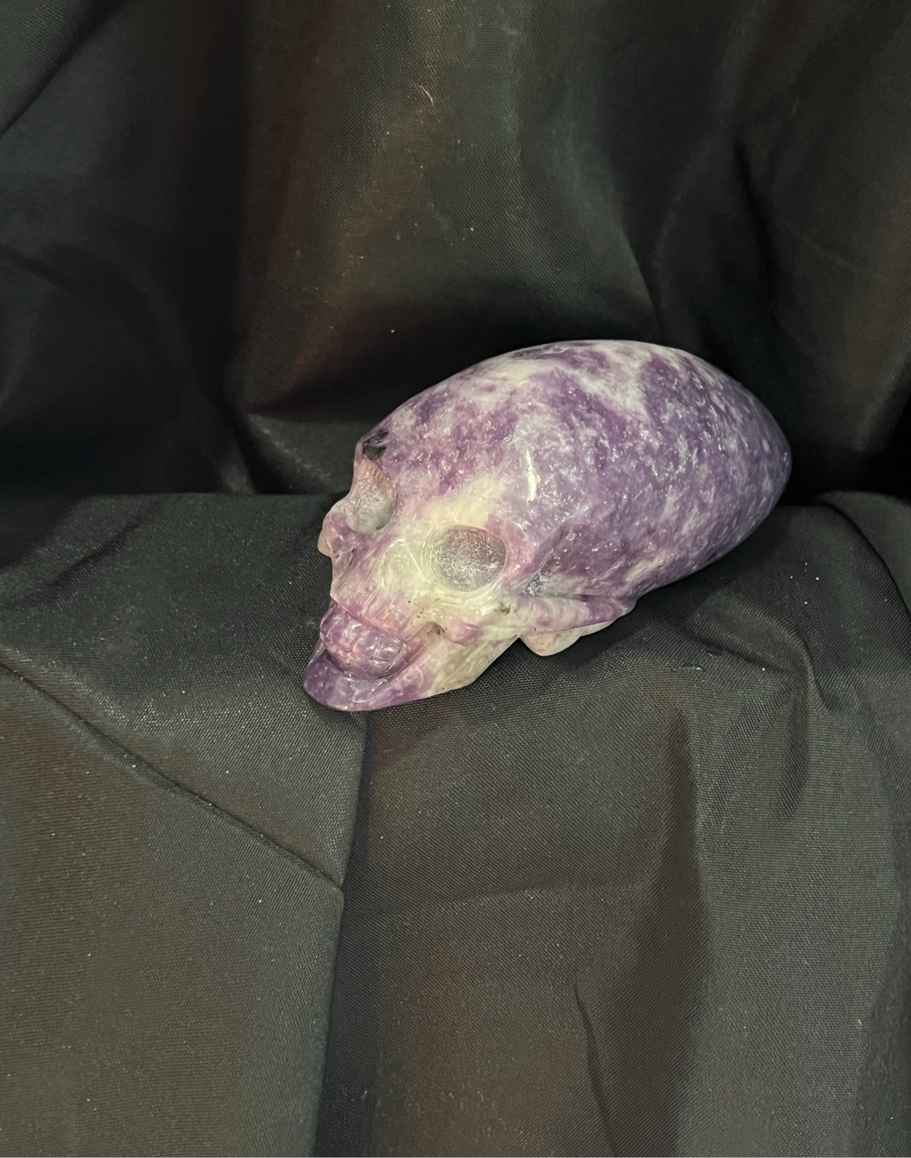 Lepidolite Alien Skull