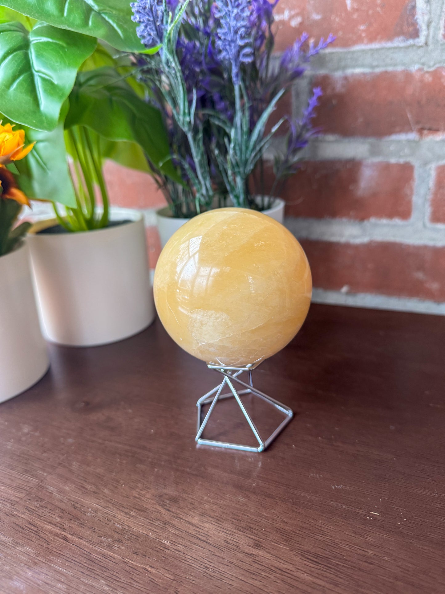 Yellow Ice Spar Sphere