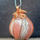Handmade Rhodochrosite Spiral Sphere Pendant
