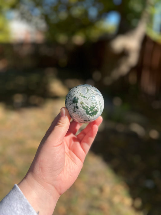 Moss Agate Medium Sphere