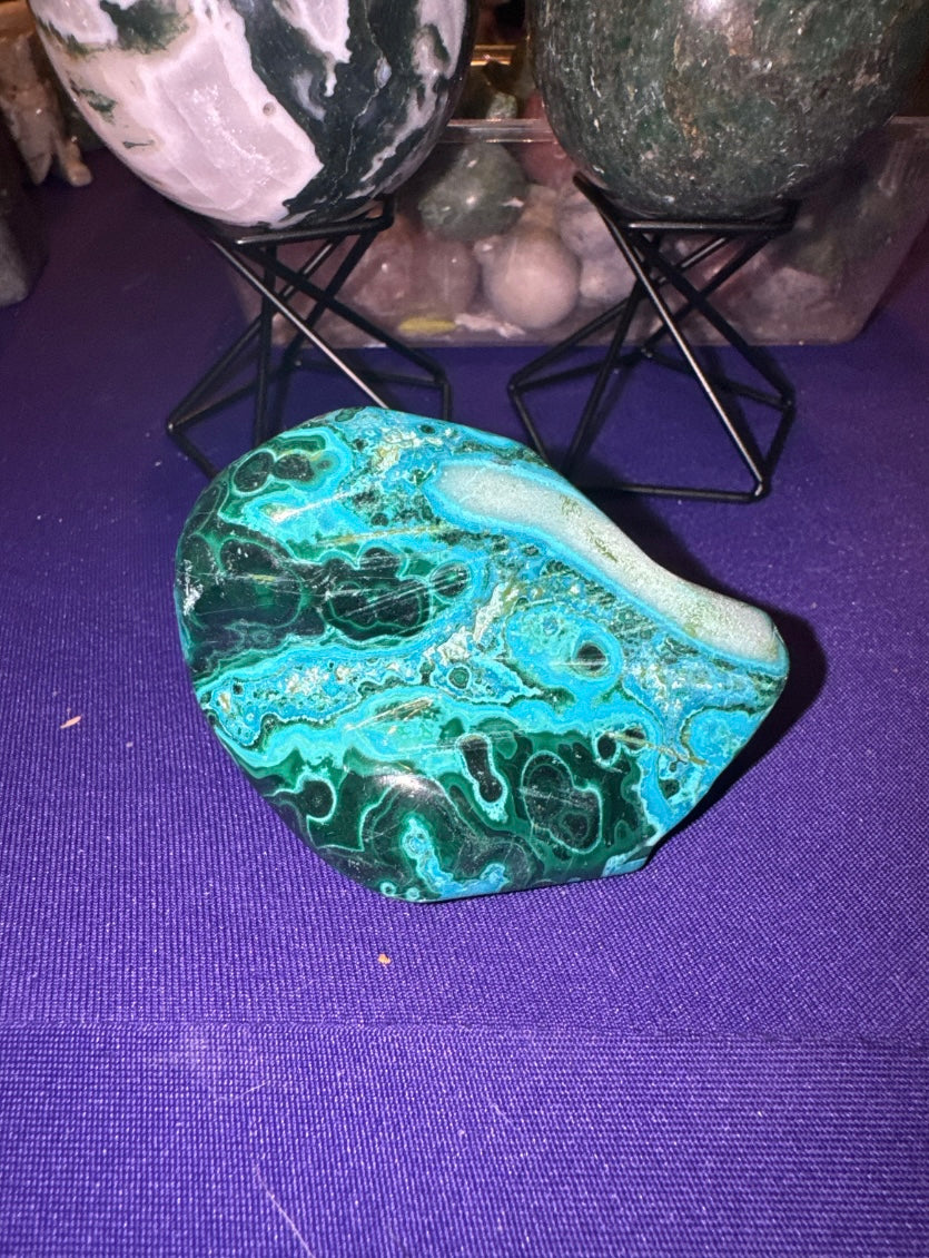 Chrysocolla Free Form Calm & Strength in living color