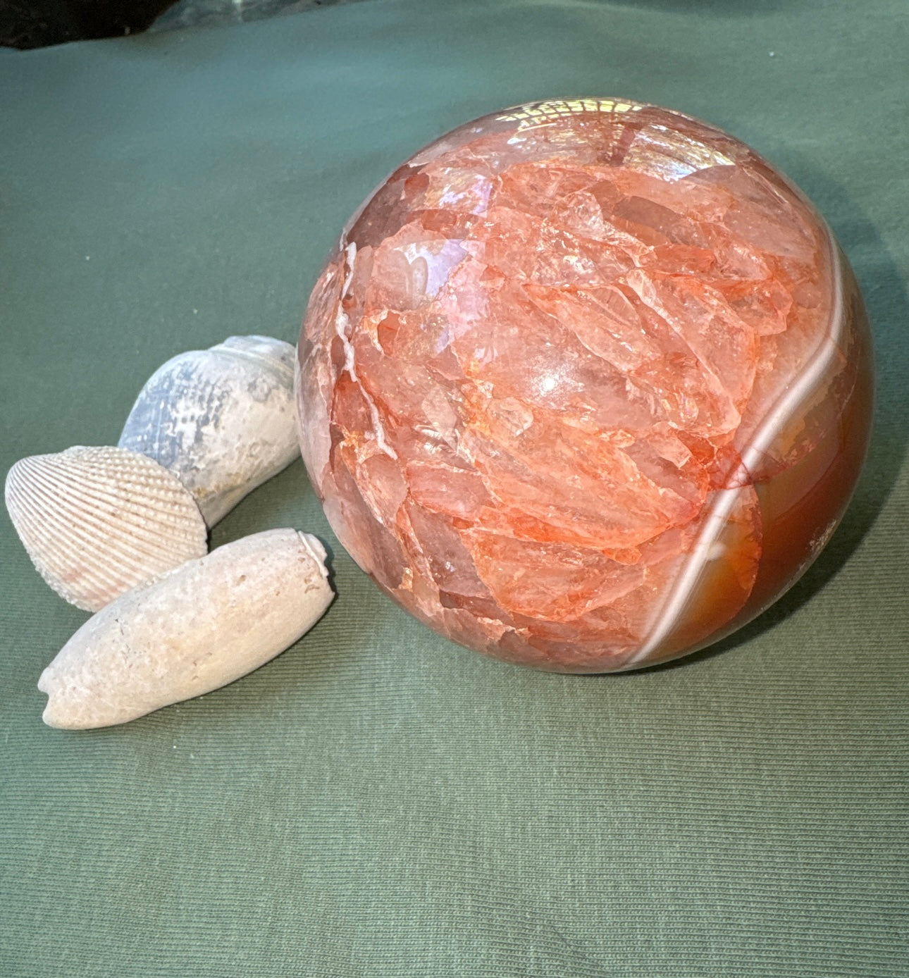 Carnelian In Quartz large sphere